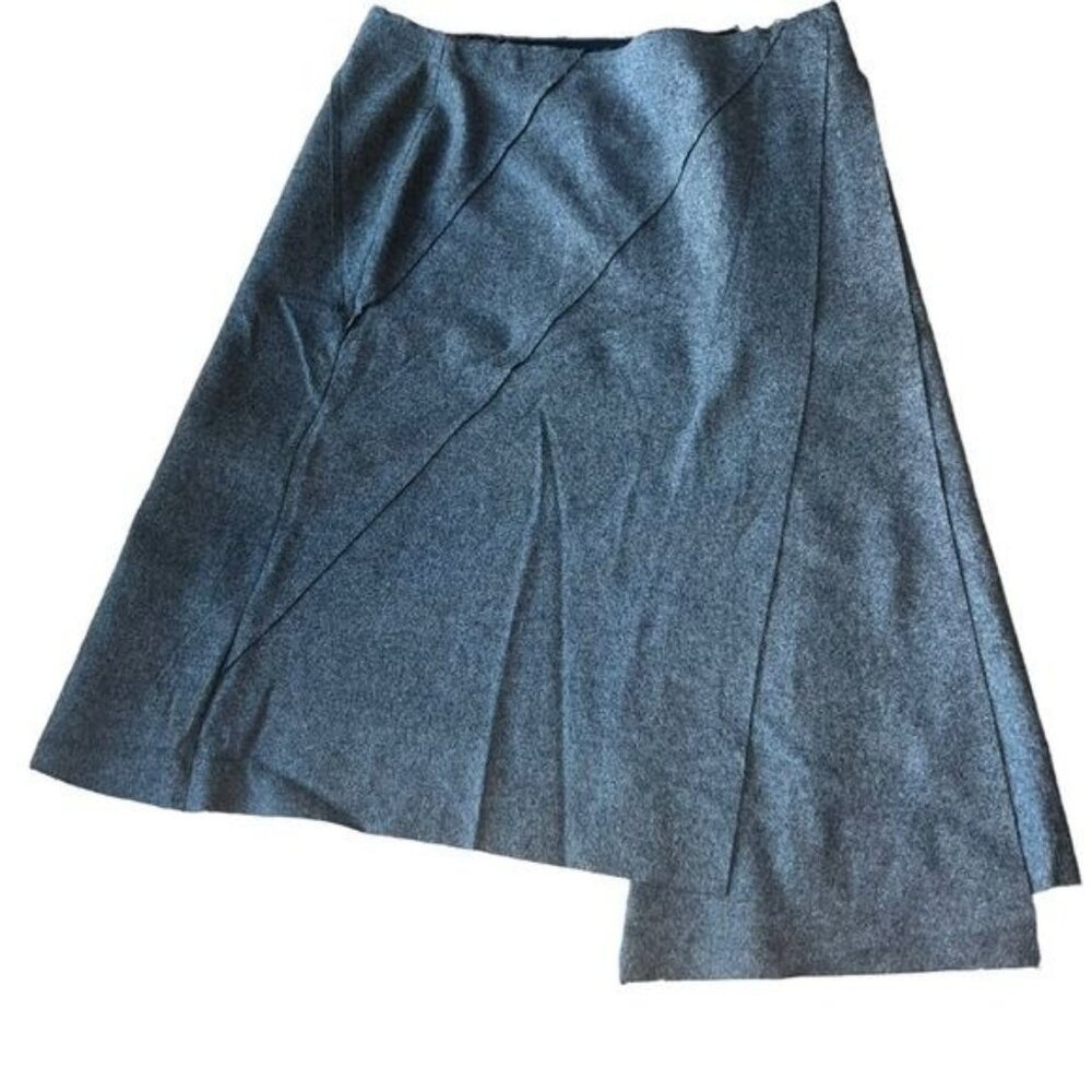 Country Road Skirt Womens 8 Gray Wool Blend Asymmetric Mid Length